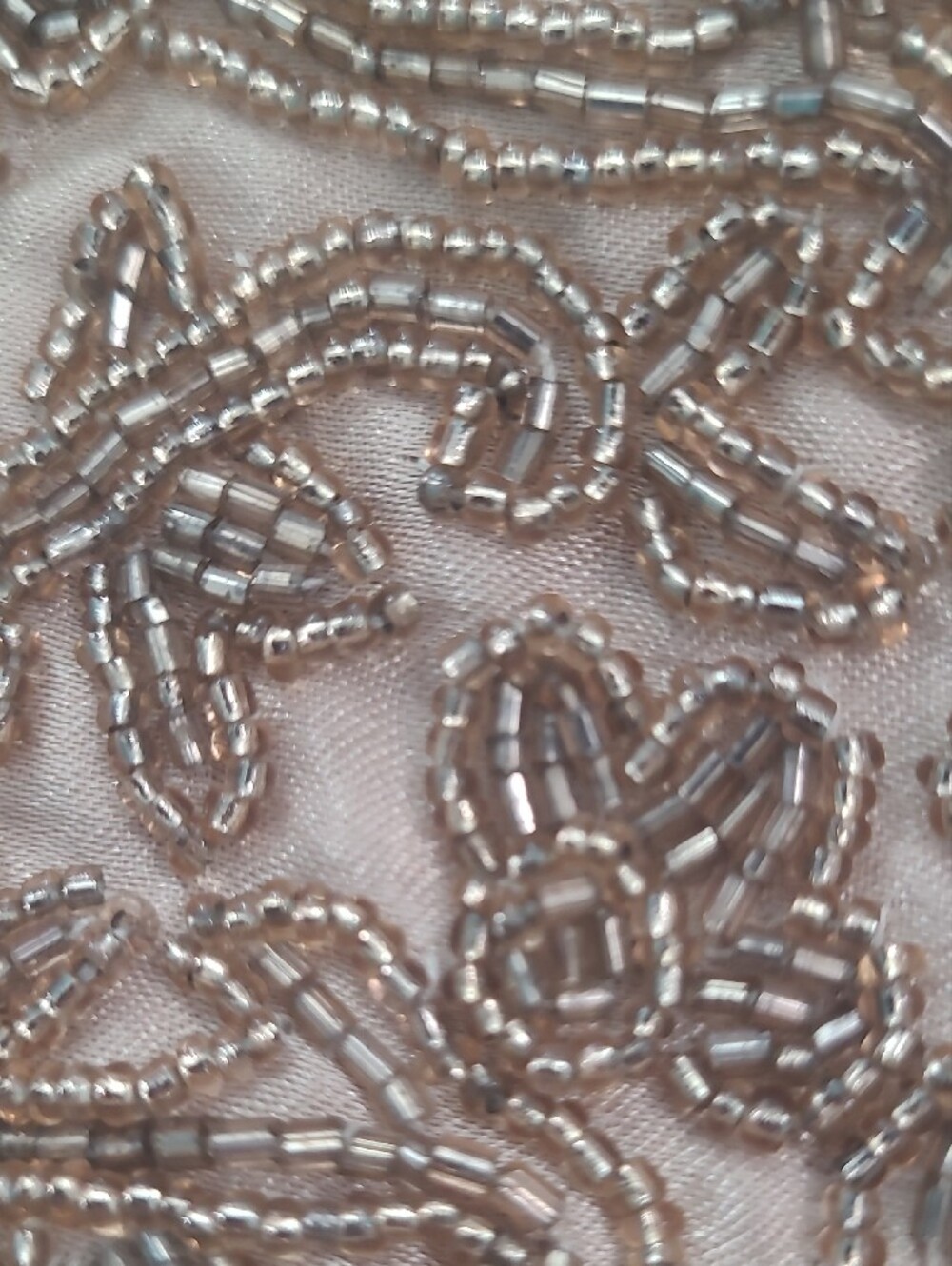 Beaded Floral Evening Clutch in Taupe With Gold Beading - Picture 6 of 6